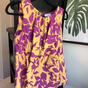 LOFT Purple and Gold Blouse (Size S)